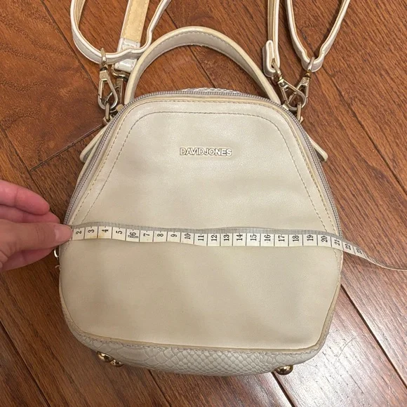 Cream Mini adjustable Backpack - David Jones - Picture 7 of 8